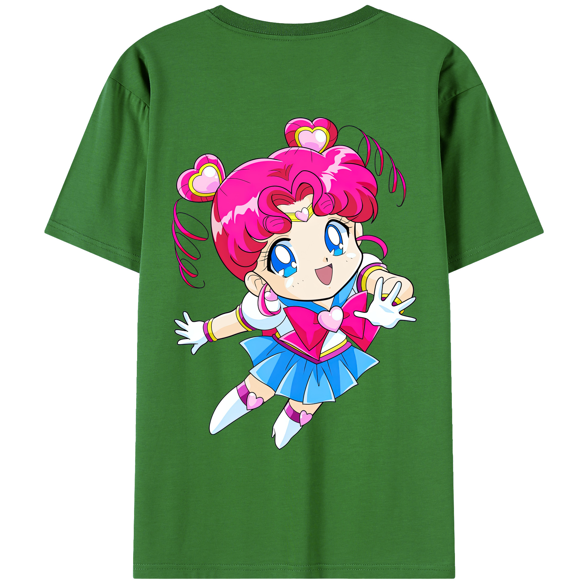 （画像用） 美少女戦士セーラームーン ちびうさ Sailor Moon Chibiusa Tsukino Usagi Small Lady Serenity レディース半袖Tシャツ(バックプリント)